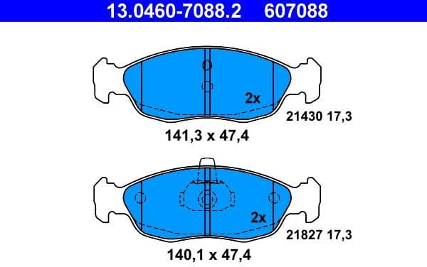 Brake Pad Set, disc brake 13.0460-7088.2 - image 3