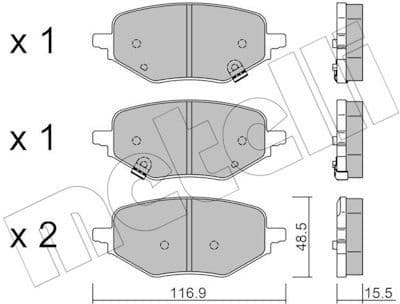 Brake Pad Set, disc brake 22-1394-0