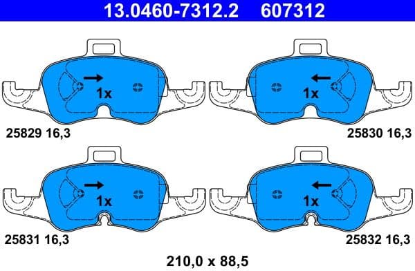 Brake Pad Set, disc brake 13.0460-7312.2 - image 2