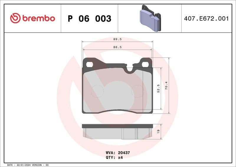 Brake Pad Set, disc brake PRIME LINE P06003 - image 3