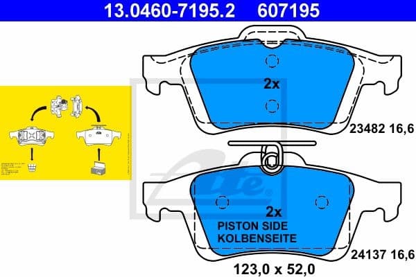 Brake Pad Set, disc brake 13.0460-7195.2