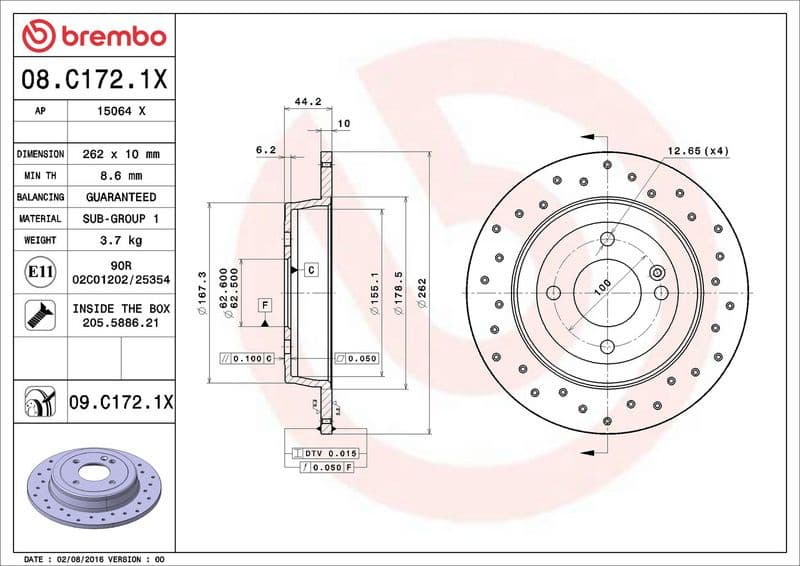 Brake Disc XTRA LINE - Xtra 08.C172.1X - image 2