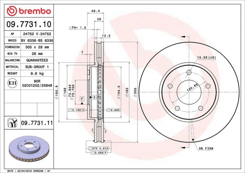 Brake Disc PRIME LINE - UV Coated 09.7731.11 - image 3