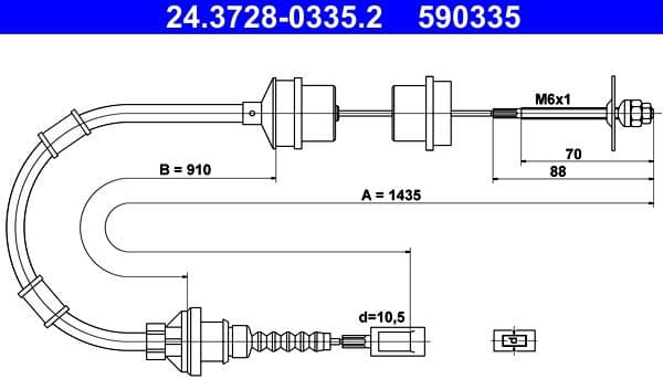 Cable Pull, clutch control 24.3728-0335.2 - image 2
