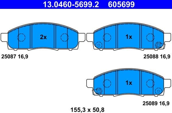 Brake Pad Set, disc brake 13.0460-5699.2 - image 2