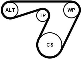 Water Pump + V-ribbed Belt Kit 6PK1180WP1