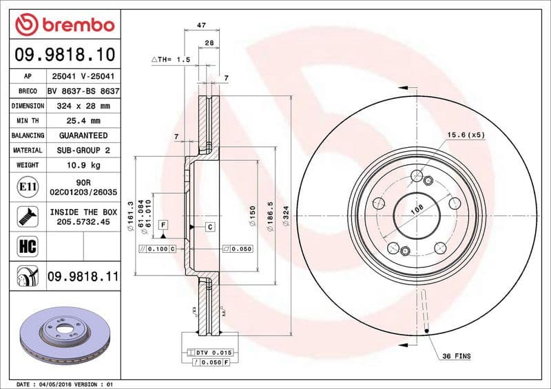 Brake Disc PRIME LINE - UV Coated 09.9818.11 - image 3