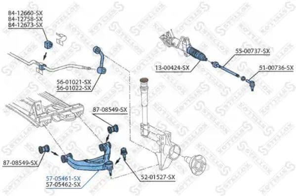 Control/Trailing Arm, wheel suspension 57-05461-SX