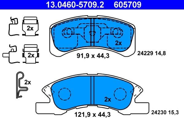 Brake Pad Set, disc brake 13.0460-5709.2 - image 2