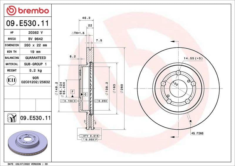 Brake Disc PRIME LINE - UV Coated 09.E530.11 - image 3