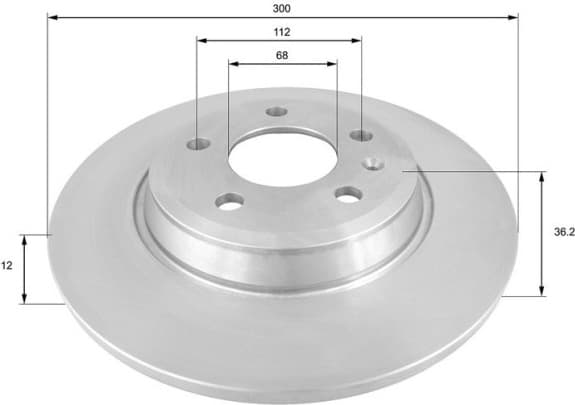 Brake disc, 1pcs REAR ADC2866