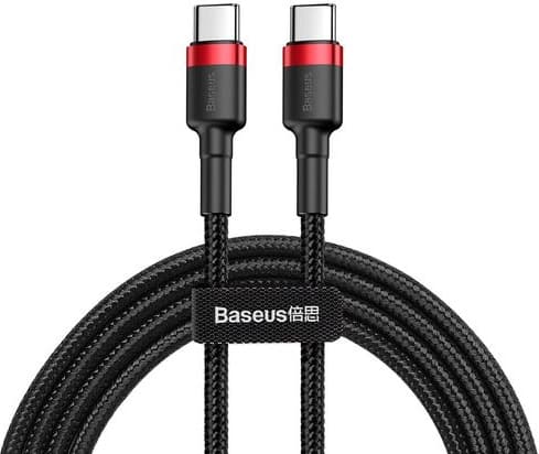 Kabelis USB C kištukas - USB C kištukas 1.0m QC3.0 PD2.0 su nailoniniu šarvu Cafule raudonas/juodas BASEUS - image 3