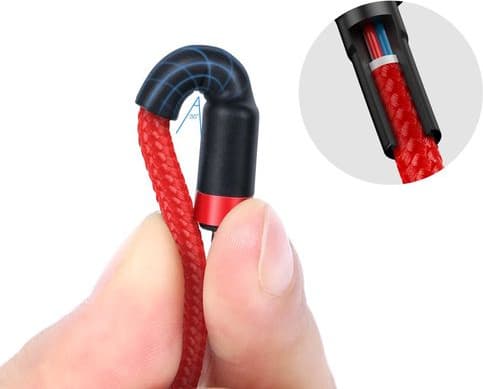 Kabelis USB C kištukas - USB C kištukas 1.0m QC3.0 PD2.0 su nailoniniu šarvu Cafule raudonas/juodas BASEUS