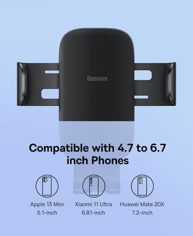 Automobilinis latoklis 4.7-6.7" ekranų telefonams, juodas - Autoera - image 18