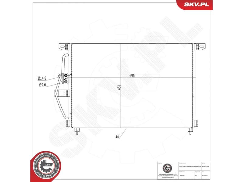 Condenser, air conditioning 86SKV338