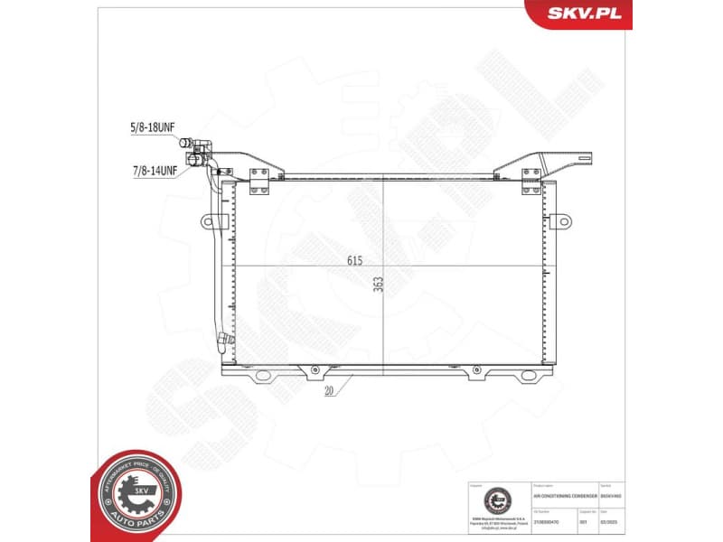 Condenser, air conditioning 86SKV460