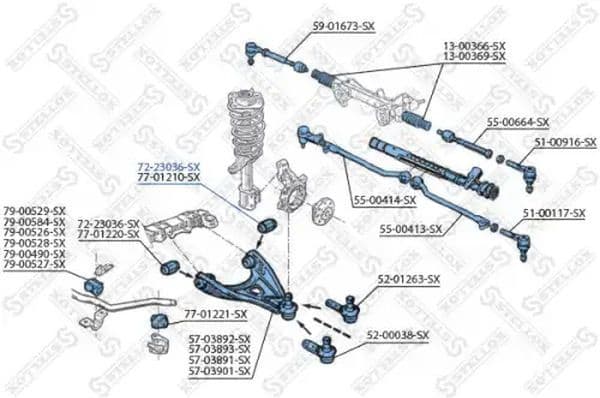 Mounting, control/trailing arm 72-23036-SX