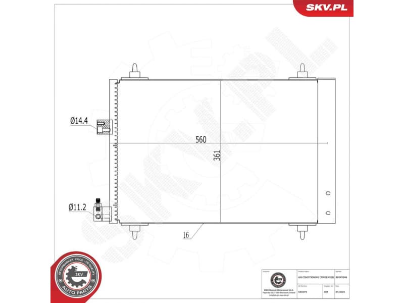Condenser, air conditioning 86SKV046 - image 6
