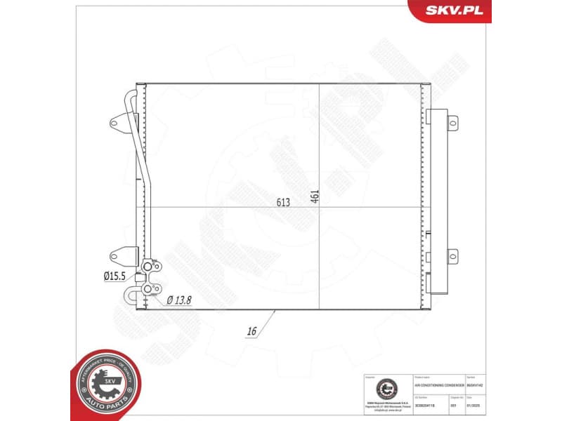 Condenser, air conditioning 86SKV142 - image 6