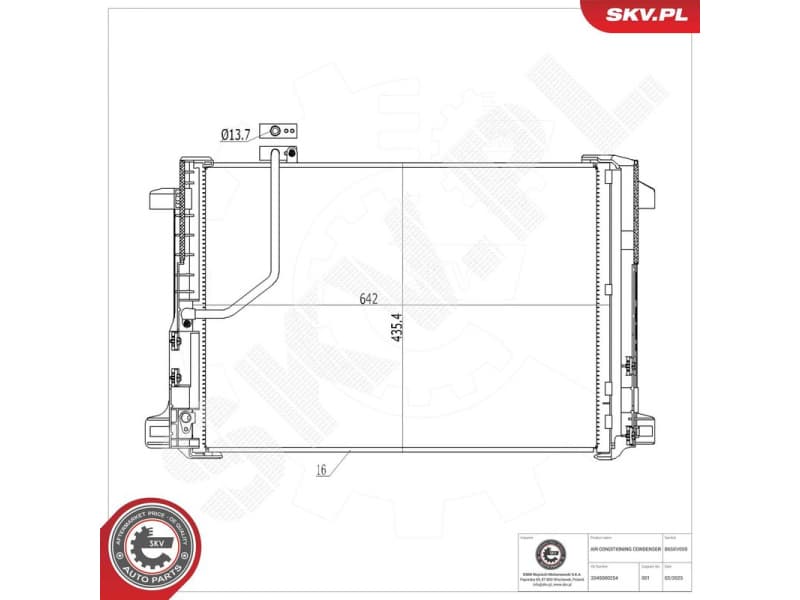 Condenser, air conditioning 86SKV059