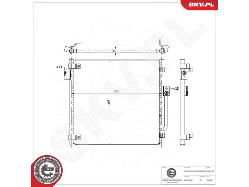 Condenser, air conditioning 86SKV392