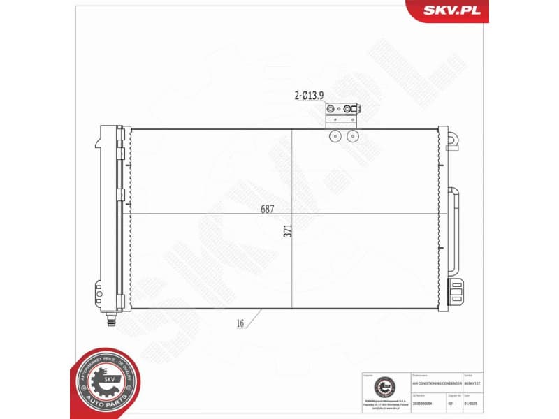 Condenser, air conditioning 86SKV127 - image 6