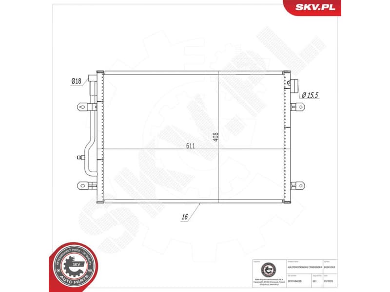 Condenser, air conditioning 86SKV063 - image 6