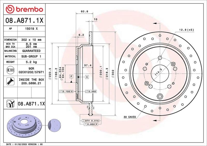 Brake Disc XTRA LINE - Xtra 08.A871.1X - image 2
