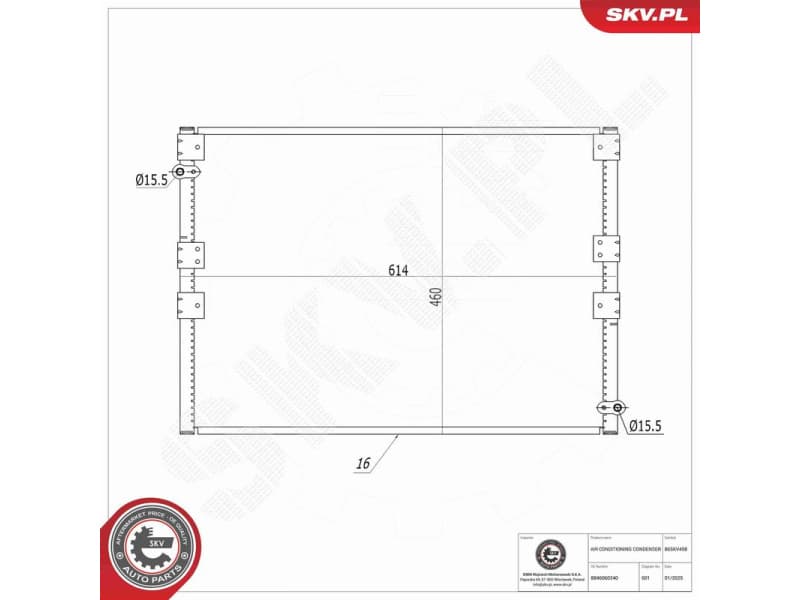 Condenser, air conditioning 86SKV458 - image 8