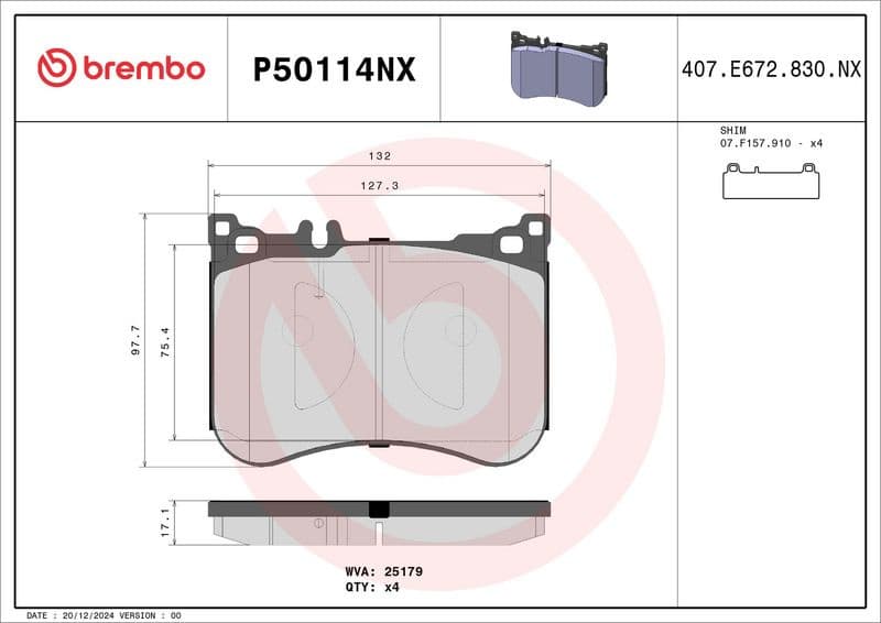 Brake Pad Set, disc brake XTRA LINE - Ceramic P50114NX