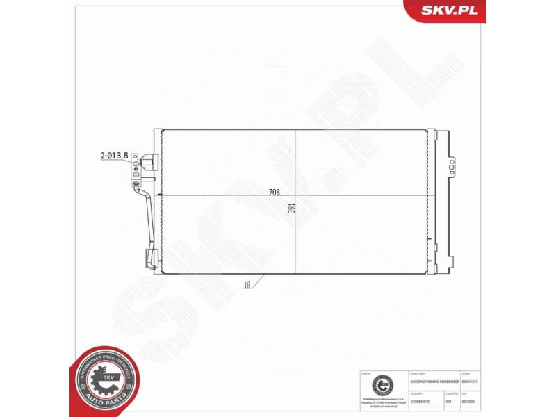 Condenser, air conditioning 86SKV337 - image 7
