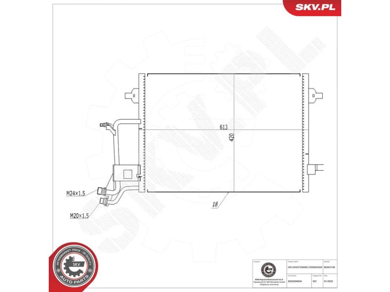 Condenser, air conditioning 86SKV145