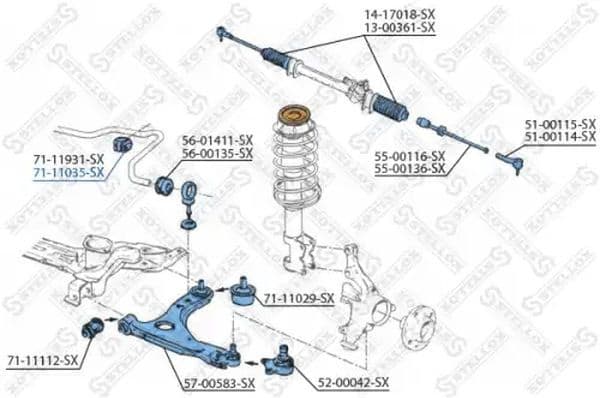 Mounting, stabiliser bar 71-11035-SX - image 2