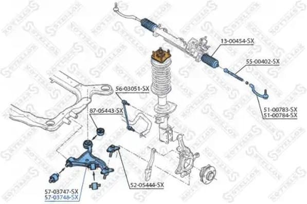 Control/Trailing Arm, wheel suspension 57-03748-SX