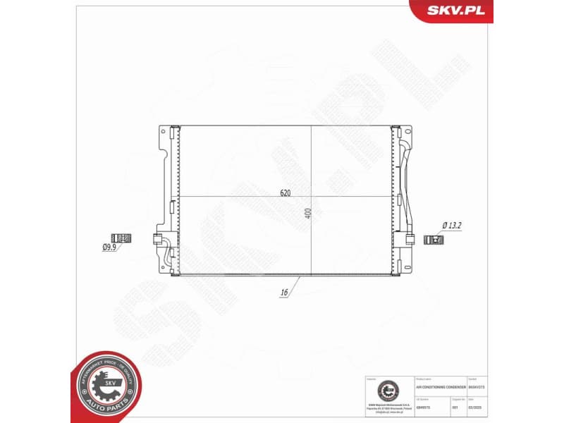 Condenser, air conditioning 86SKV573 - image 8