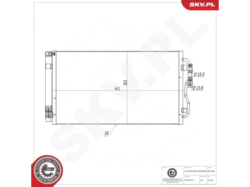 Condenser, air conditioning 86SKV085 - image 4