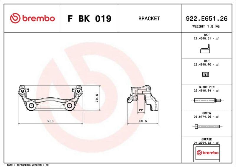 Brake Caliper Bracket Set PRIME LINE FBK019 - image 2