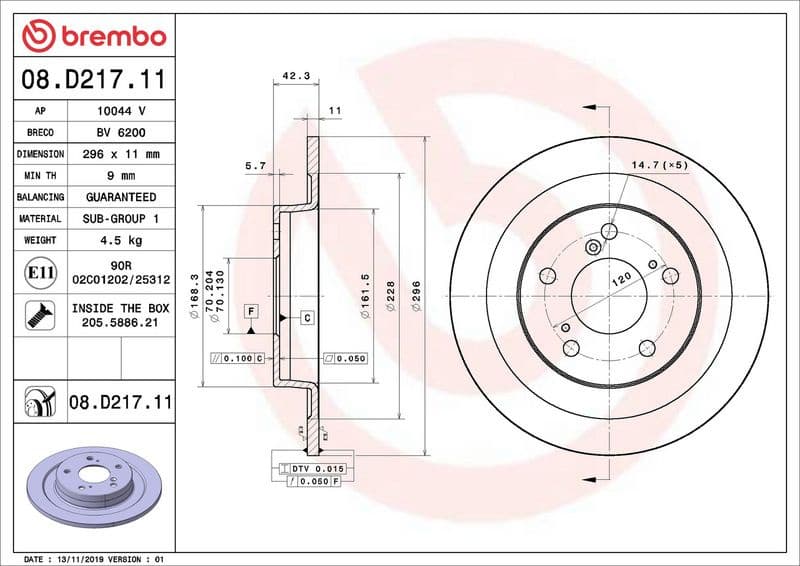 Brake Disc PRIME LINE - UV Coated 08.D217.11 - image 2