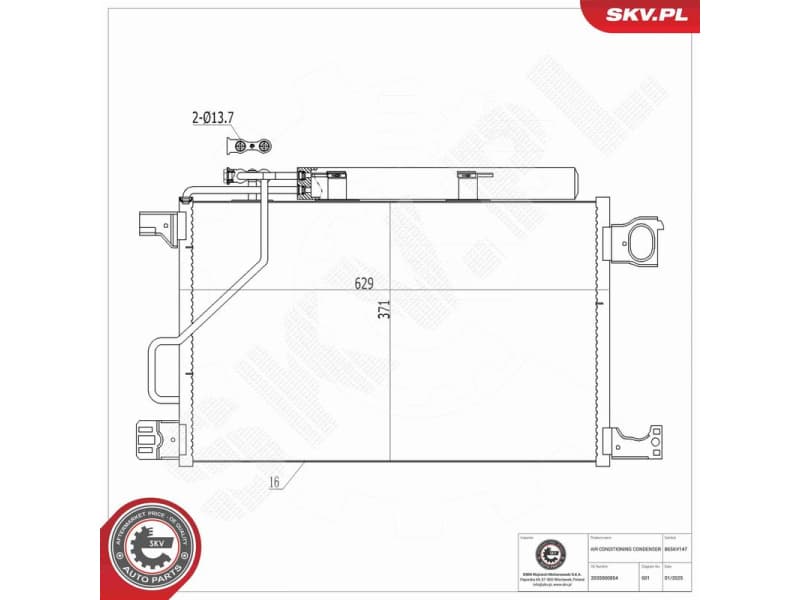 Condenser, air conditioning 86SKV147 - image 7