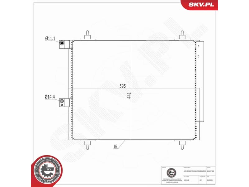 Condenser, air conditioning 86SKV189 - image 8