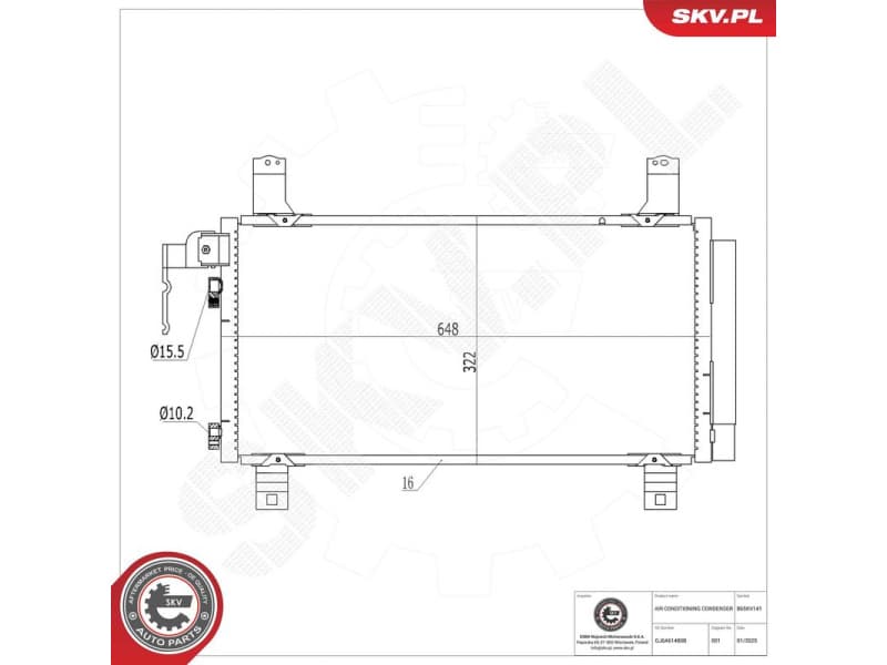Condenser, air conditioning 86SKV141