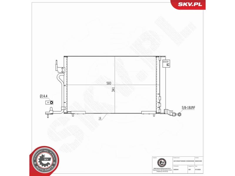 Condenser, air conditioning 86SKV450 - image 8