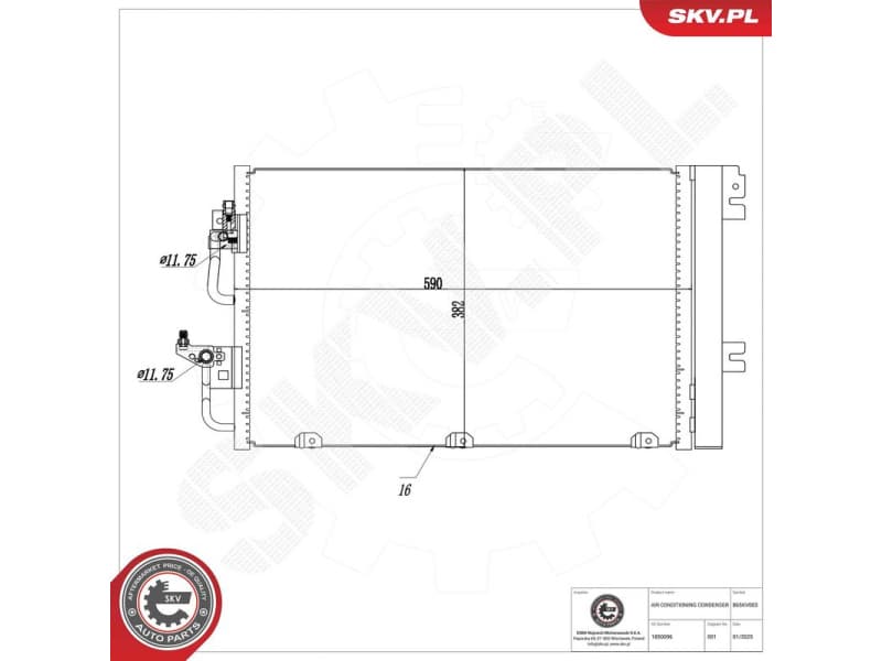 Condenser, air conditioning 86SKV003
