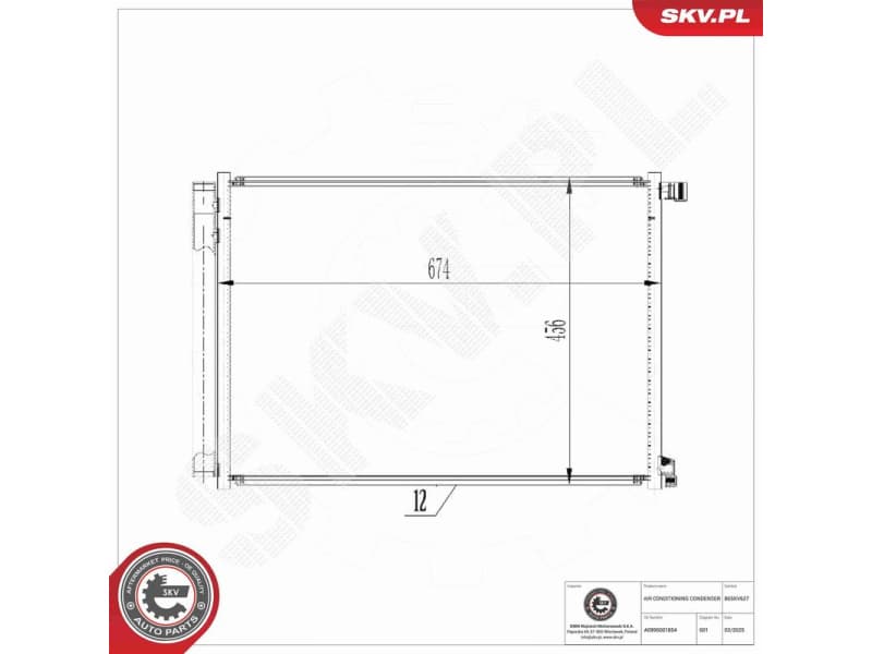 Condenser, air conditioning 86SKV627 - image 6