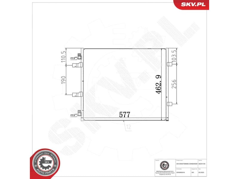Condenser, air conditioning 86SKV105 - image 7