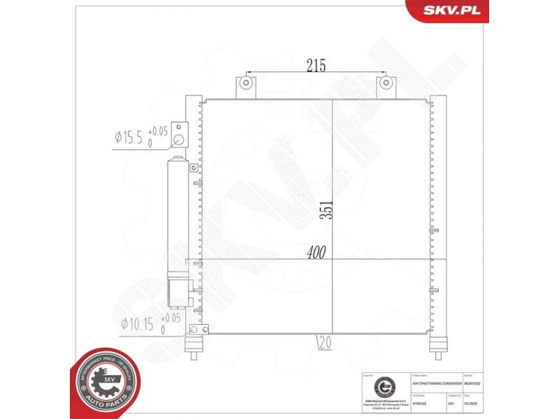 Condenser, air conditioning 86SKV333 - image 6