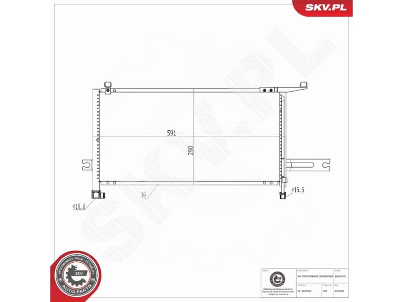 Condenser, air conditioning 86SKV551 - image 8