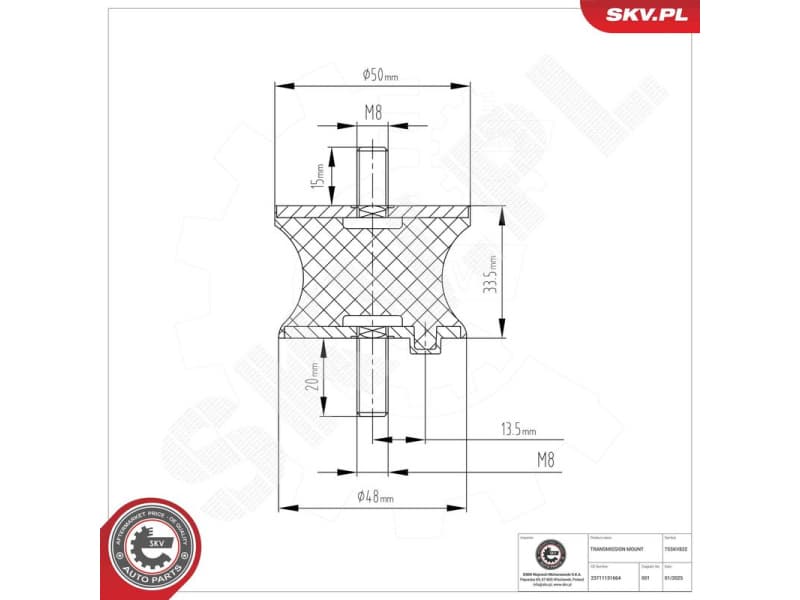 Mounting, automatic transmission 75SKV832