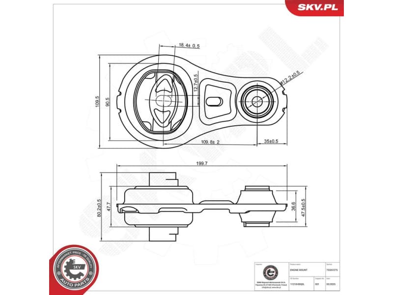 Mounting, engine 75SKV275