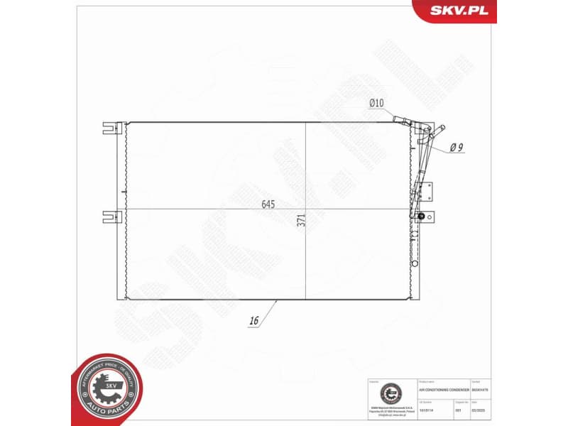 Condenser, air conditioning 86SKV479 - image 8